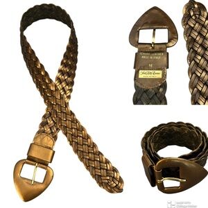 Saks Fifth Avenue leather braided belt size medium